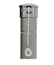 Fahnenmast -MI-D- aus Aluminium | Ø 90 mm | 360° drehbarer Kopfkappe, Hiss-Seil innenliegend